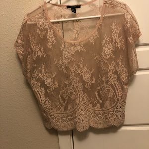 Mesh Top w/ Flowered Bralette